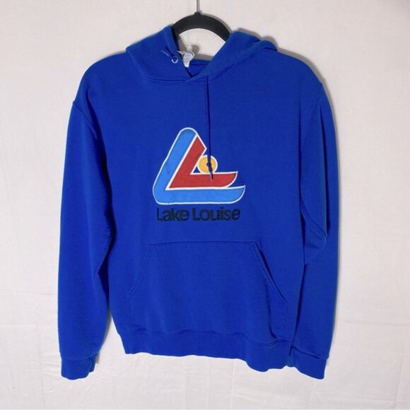 Vintage Jerzees Blue Lake Louise Pullover Hoodie S - Picture 1 of 16